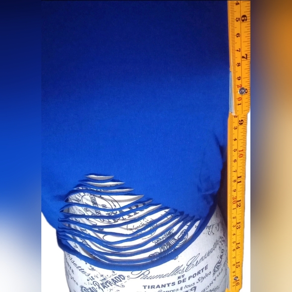 Love J Royal Blue Shredded Crop Top - Picture 6 of 10